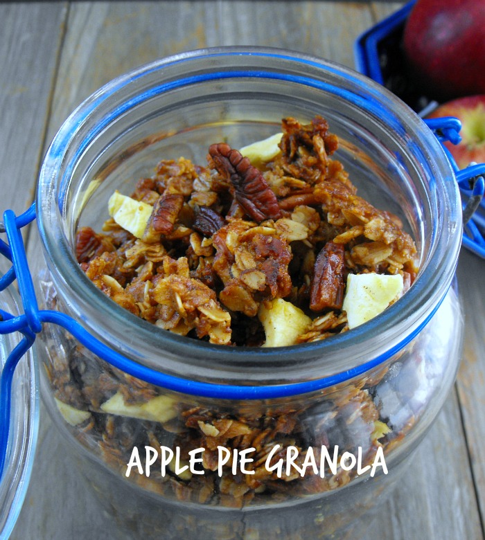 Apple Pie Granola: pecans, dried apples and cinnamon make this granola a special way to start the day.