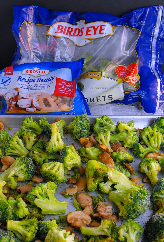 Roasted Balsamic Broccoli and Mushrooms #frozenvegetables #easysides