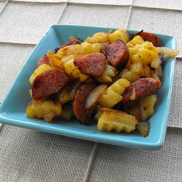 French Fry Smoked Sausage Hash