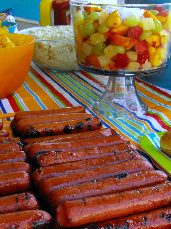 Family Celebration with Bar-S hot dogs and sausages