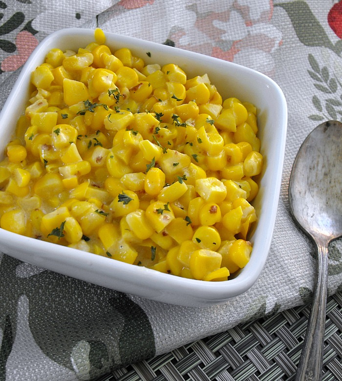 Southern Creamed Corn made with #freshfromflorida corn on the cob.  Once you've tried this, you will never buy canned creamed corn again!