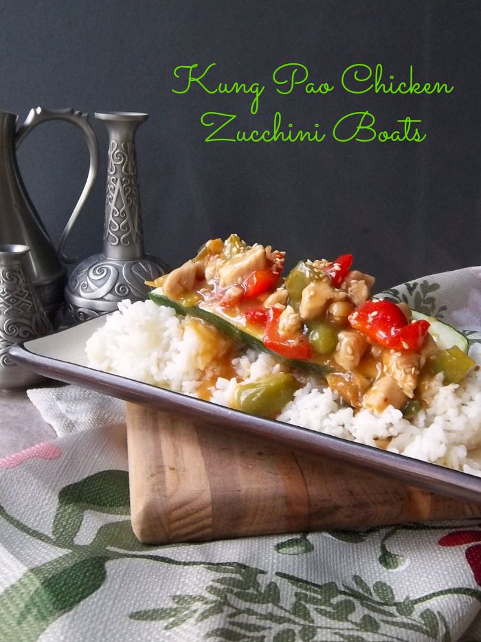Kung Pao Chicken Zucchini Boats