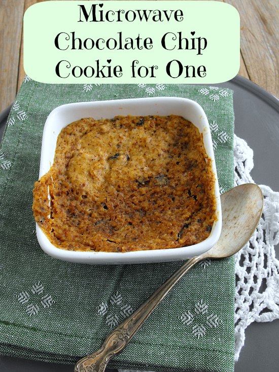 Gluten Free Microwave Chocolate Chip Cookie For One