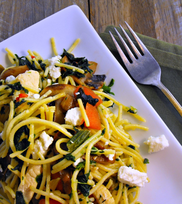 Chicken Veggie Feta Pasta